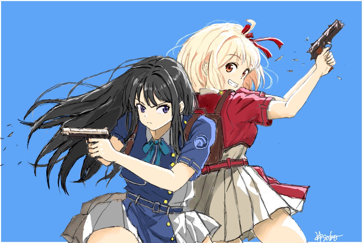 hosobo123's tweet photo. ＃リコリス・リコイル
＃リコリコ
#Lycoris_Recoil
たきなx千束 https://t.co/HMUnCs2T7K