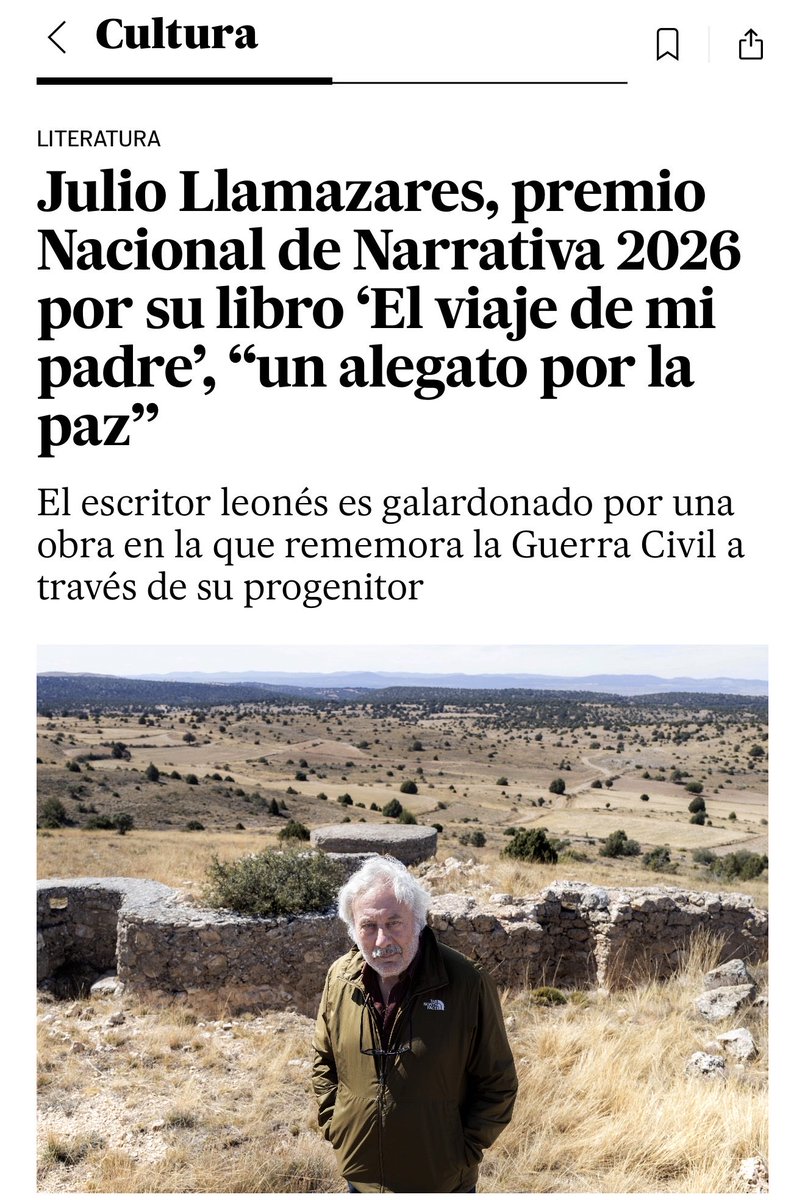 JADIEZLEON's tweet photo. Las letras leonesas están de enhorabuena porque una de sus plumas más brillantes vuelve a ser reconocida. Felicidades a Julio Llamazares porque nadie como él sabe relatar la importancia de la memoria. Su talento es bandera y orgullo de esta tierra que tanto ama.  #LeónEsp https://t.co/aeHbdGVQUy