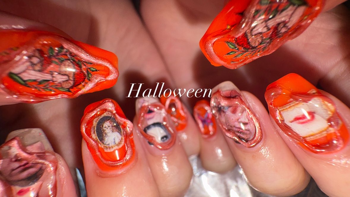 nen_nail's tweet photo. 🟠🟠🌚Halloween🌚🟠🟠

꧁  ꧂ご予約受付中꧁  ꧂
https://t.co/PC1Fs9u0yL

担当:ちねん

 #念ネイル https://t.co/Win5s33Hc3