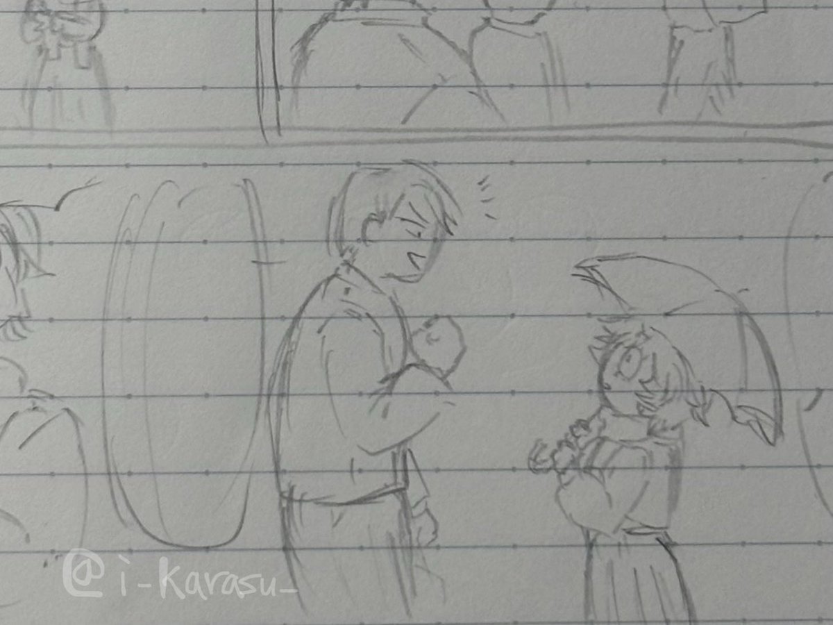 i_karasu_'s tweet photo. 恐怖！現在進行形で描いてる漫画があるのに新たな漫画のネームを描き始める人間 https://t.co/7rK4Etw38D