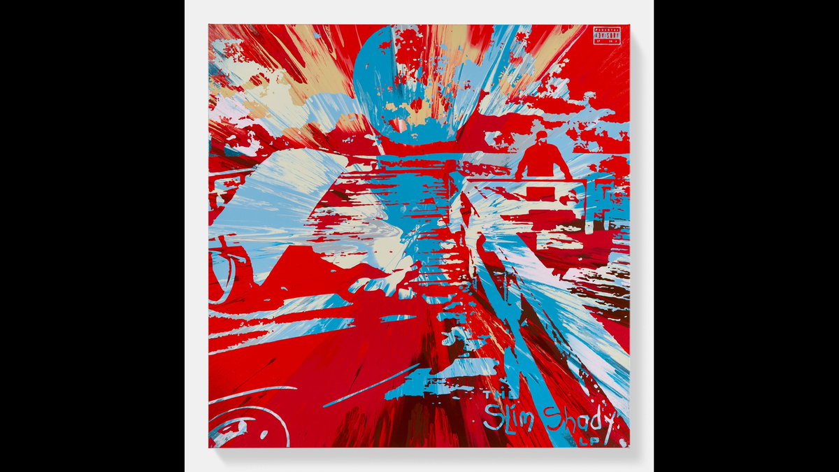 followtreasures's tweet photo. Damien Hirst and Eminem have opened American Dream at HENI Gallery: three cabinets holding twelve reimagined album sleeves, new spin paintings and print editions. London, 2–19 October. https://t.co/7rGWLVGPnz https://t.co/OmouRXz9UK