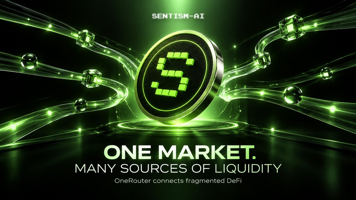 Sentism_ai's tweet photo. DeFi has plenty of liquidity. 🌊

The problem is that it lives everywhere.

Across pools.
Across protocols.
Across different routes.

OneRouter brings that fragmentation under one layer, so users can interact with DeFi as a connected market, not a collection of separate venues.

Fragmentation belongs under the hood.
Not in the user experience.

#SentismAI $SENTIS #DeFAI