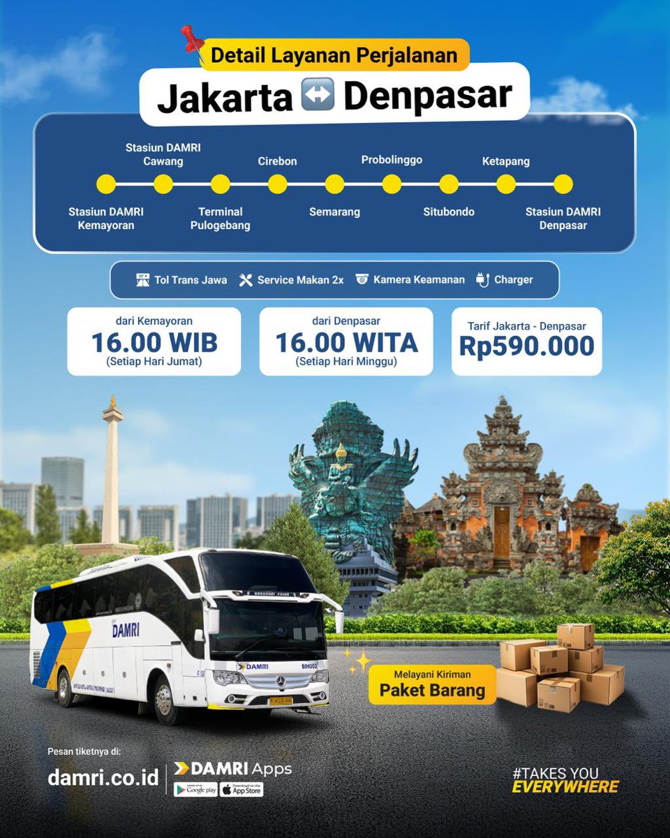 DamriIndonesia's tweet photo. ๐๐๐๐ฟ ๐๐๐๐ถ, ๐๐ถ๐ฏ๐๐ฟ๐ฎ๐ป ๐ฃ๐ฎ๐๐๐ถ ๐๐ฎ๐ฑ๐ถ! ๐๏ธ๐
Cek kalender 2027, atur cuti, lalu siap gas liburan bareng DAMRI! โจ๐
#DAMRI #AyoNaikDAMRI #DAMRITakesYouEverywhere #IdeCuti #Denpasar https://t.co/Gy8pAJpHAi