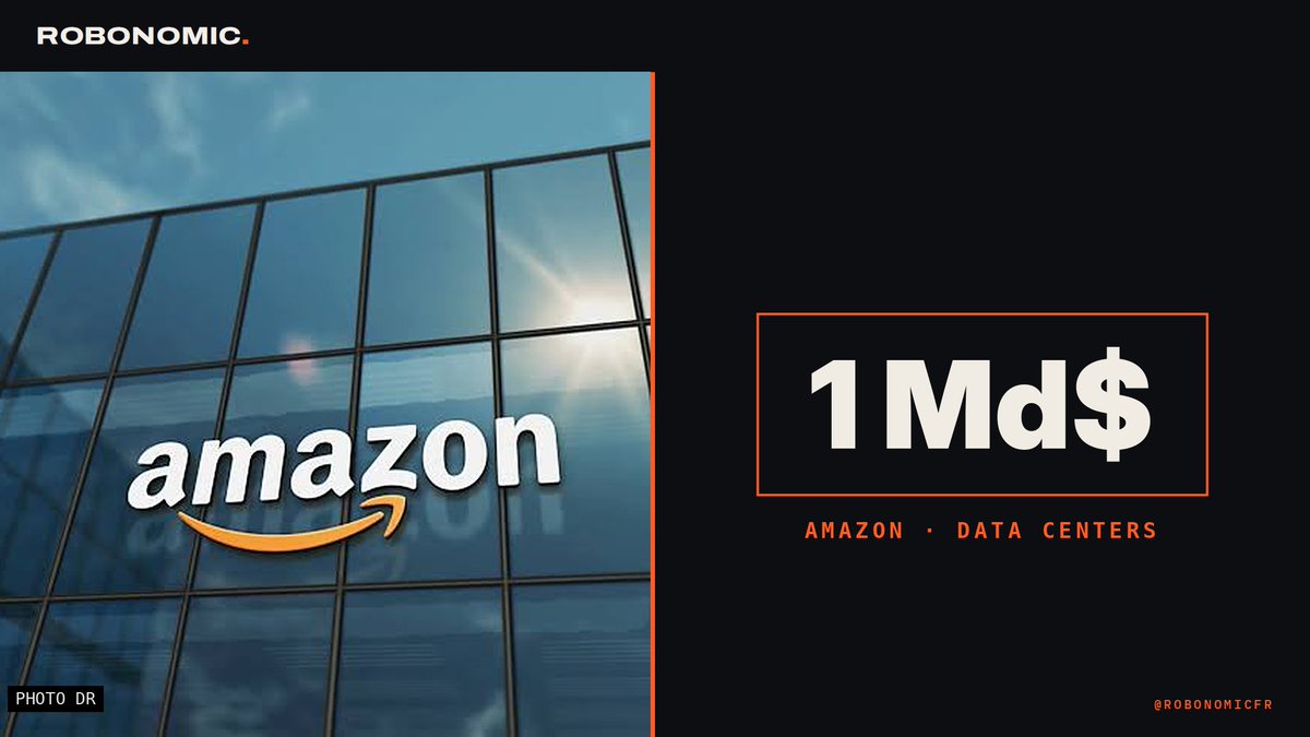 RobonomicFR's tweet photo. Les data centers inquiètent les habitants. Amazon sort le chéquier : 1 milliard de dollars pour les villes qui les accueillent, et prévient que l'opposition locale menace l'avance des États-Unis dans l'IA.

Le 2 octobre, Amazon a lancé un programme de 5 ans pour les communes hébergeant ses data centers : formations gratuites, rénovation d'écoles et de logements. Il renonce aux NDA avec les élus locaux et s'engage à payer les coûts électriques de ses sites.

Chiffres (GeekWire) : 1 Md$ sur 5 ans (~200 M$/an, soit ~0,1 % des ~220 Md$ prévus en 2026) ; plus de 100 moratoires à l'étude aux États-Unis ; 75 projets (~130 Md$) bloqués ou retardés au 1er trimestre 2026 ; 63 % des Américains opposés à un data center près de chez eux.

Pour Matt Garman, patron d'AWS, ces moratoires pourraient faire perdre aux États-Unis la course à l'IA. La bataille se joue aussi au conseil municipal : construire une usine à intelligence exige désormais l'accord des voisins.

#IA #Amazon #DataCenters