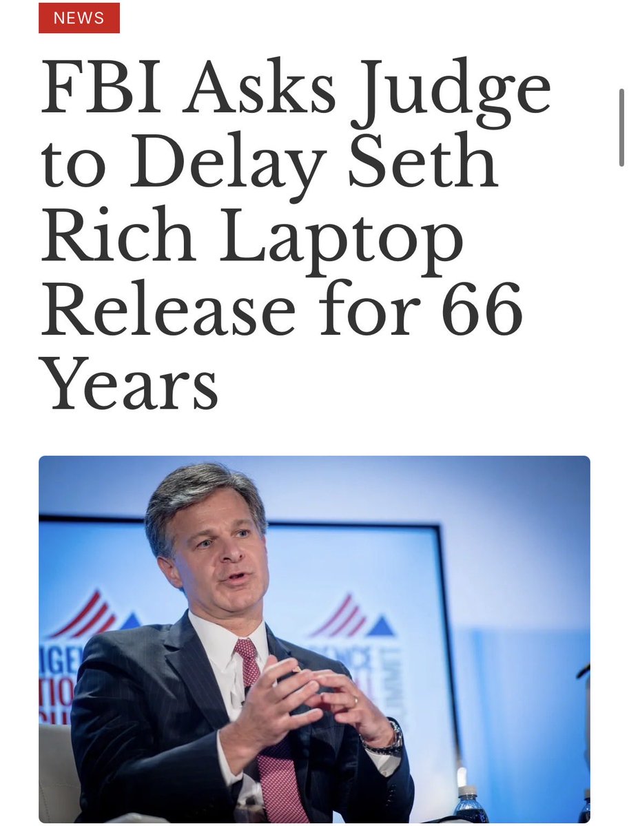 DeepLeaksHQ's tweet photo. FBI Asks Judge to Delay Seth Rich Laptop Release for 66 Years…

Holy sh!t 🔥 https://t.co/D1QKhhHyJH