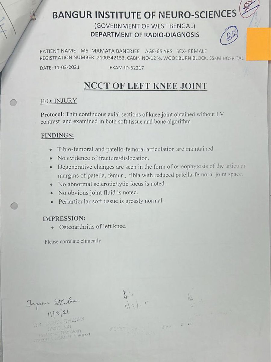 pooja_news's tweet photo. #Breaking: #WestBengal CM #SuvenduAdhikari makes startling claims regarding Mamata Banerjee’s leg injury suffered during 2021 assembly elections. 

Says, “Five years ago, during the 2021 assembly elections campaign, former CM Mamata Banerjee faked her leg injury & humiliated Nandigram.” 

While presenting the medical reports from the Bangur Institute of Neurosciences, he stated that the document dated March 11, 2021 clearly stated -‘no evidence of fracture’. 

He announced that the state government would launch an investigation into this & further steps to be disclosed after the conclusion of by-elections.