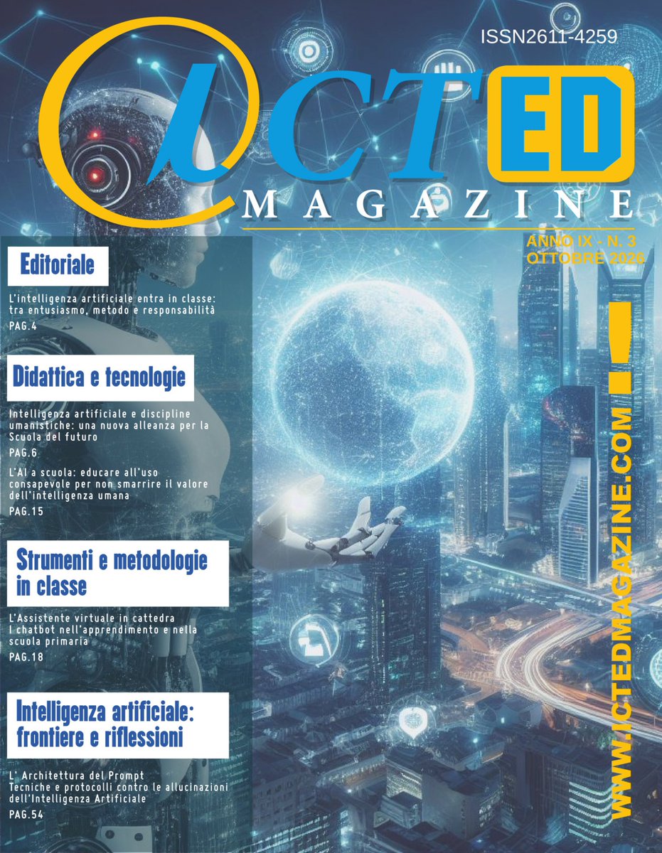luigifrezza67's tweet photo. È online su ICTED Magazine il mio articolo “STORYMAKER AI”
Puoi leggerlo alla pagina 36 della rivista. https://t.co/qbIJG5XJZ0
#StorymakerAI #IntelligenzaArtificiale #Didattica #InnovazioneDidattica #MakerEducation #DigitalStorytelling @dhotler https://t.co/PI6PJDtczc