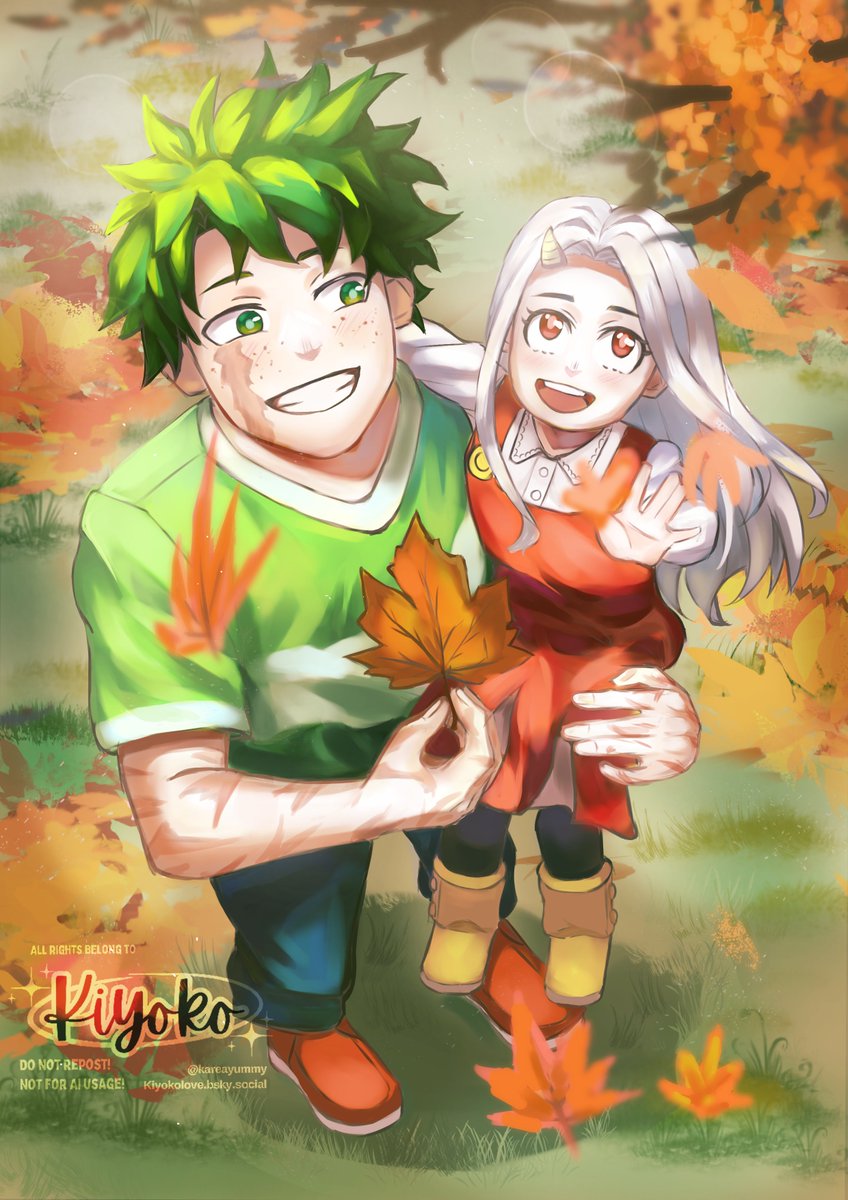 kareayummy's tweet photo. A Child's Autumn Happiness 

Big Brother Izuku and Eri 💚❤️

Another attempt to practice new rendering style!

#MyHeroAcadémia  #Eri #IzukuMidoriya #Deku https://t.co/Av5P5XDmNy