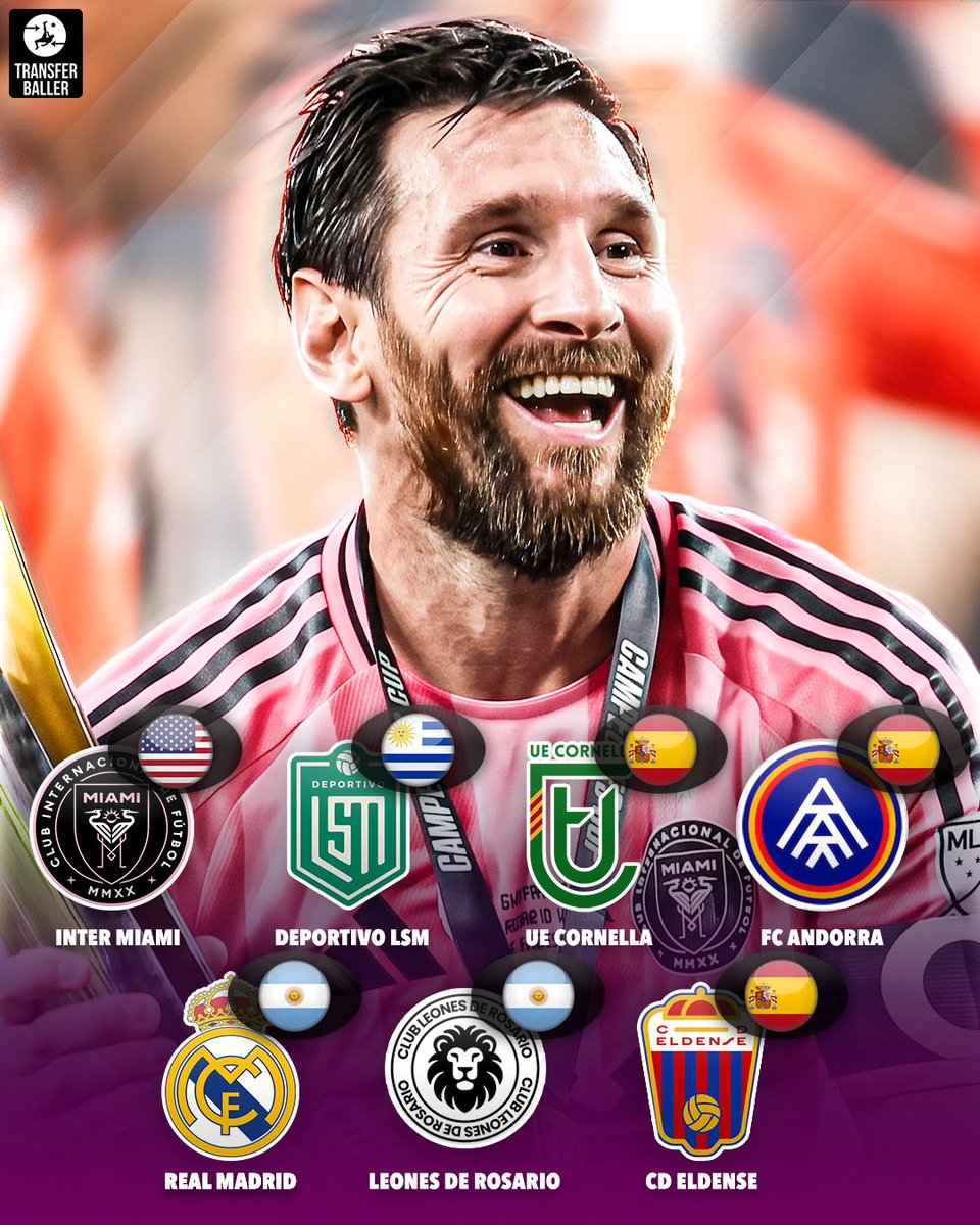 transferballer's tweet photo. 🐐 THE GREATEST “CLUB OWNER” EVER! 😂

Messi’s empire is getting out of control… 😭

Real Madrid on the list after all those El Clásicos. 💀👀

Football heritage. 🐐 https://t.co/Qypgm66ku3