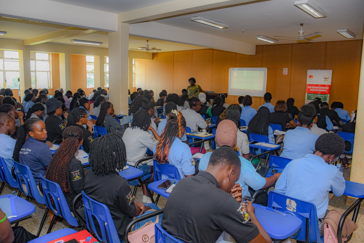 MCFMakerere's tweet photo. Speaking to Cohort 9 Scholars, our alumna Rosemary Adongo encouraged the students to think positively and be intentional about what they watch and listen to, noting that the content they consume can shape their mindset, choices and outlook on life. https://t.co/ItkHn4Pbs3