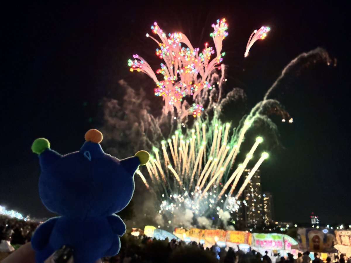 itscom_ch's tweet photo. 『#多摩川花火大会 2026 生中継🎆』
とっても綺麗な秋の花火✨
みなさまお楽しみいただけているでしょうか？

テレビ、YouTubeでは世田谷区と川崎市、ふたつの花火を同時に楽しめます🎇

おうちの特等席でお楽しみください！

📺イッツコムチャンネル11（地デジ11ch）
▶YouTubeライブ配信はこちら
https://t.co/tjED7fD3wq

#たまがわ花火大会 #コムゾー #イッツコム