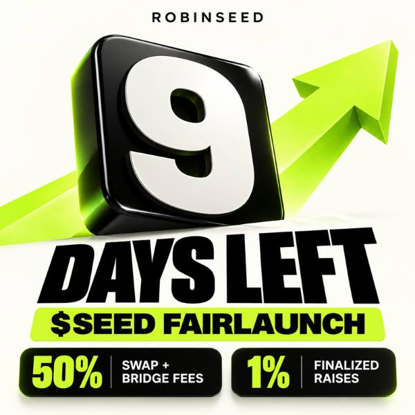 robinseed_xyz's tweet photo. 9 days.

Then the $SEED fairlaunch closes and the market takes the wheel.

Here's what you're staking into:

RobinSeed is the launchpad, swap router, and bridge on Robinhood Chain. Every project that raises here. Every swap through the router. Every bridge in or out.

$SEED stakers get a cut of all of it.

💸 50% of Swap + Bridge fees → stakers
🚀 1% of every finalized raise → stakers

Governance. Vibes. Actual flow from a working platform.

9 days left to get in at fairlaunch price. 🌱

https://t.co/VvuwQwfUVd

Like a launchpad but better!