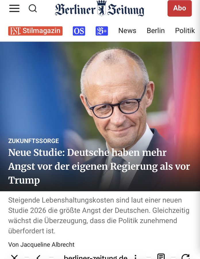 EelcoHoecke's tweet photo. "Duitsers hebben meer angst voor de eigen regering dan voor Trump...."

Zou dat hier veel anders zijn? https://t.co/61QUoDNJ6z