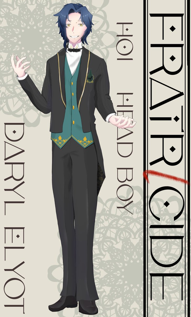 colle_Mm_trpg's tweet photo. CoC 6th　FRaTRlCiDE
HO1　寮長  - Head Boy -
　　　 Daryl Elyot (ﾀﾞﾘﾙ･ｴﾘｵｯﾄ) https://t.co/QPvOxLEb6t