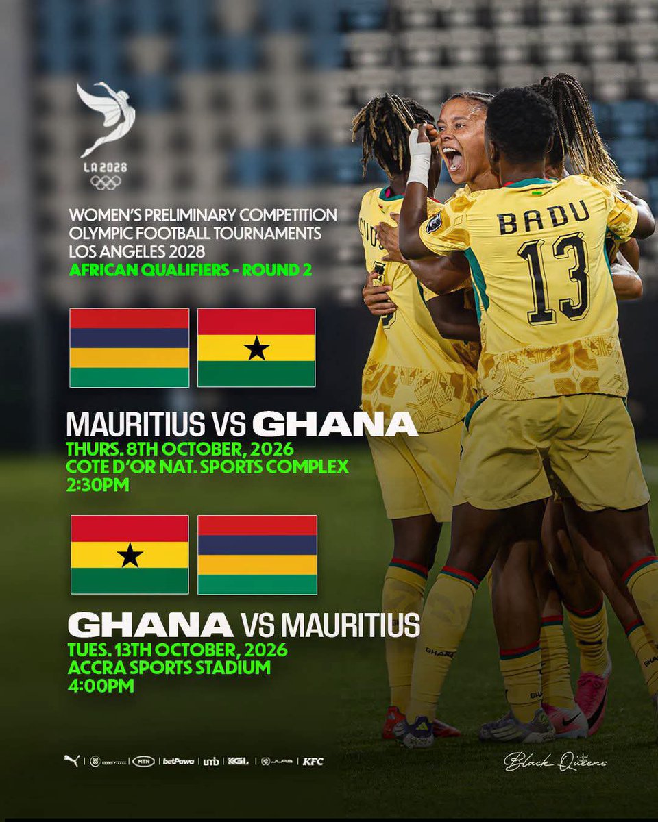 JWsports1's tweet photo. 🚀 LA 2028: Mukarama Abdulai is finally back in the Black Queens squad, huh? Great news. The forward had a good run across the Fifa U-17 and U-20 World Cups but has been sidelined by injuries lately. 

Winner Mauritius/Ghana face Uganda/Zambia next. #CAFWOQ https://t.co/d68zo5cNNi