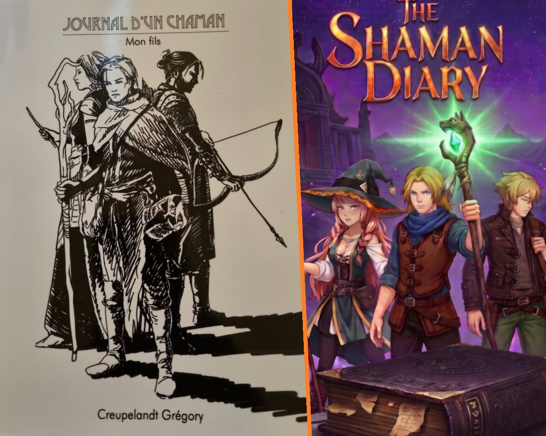 DarkyneDev's tweet photo. From the book cover (2015) to the game (2026)...
Yeah it changed a little bit😅😂
I guess we can still recognize the main characters👀
#indiedev #indiegame #storyDriven https://t.co/du2sPxVmFP