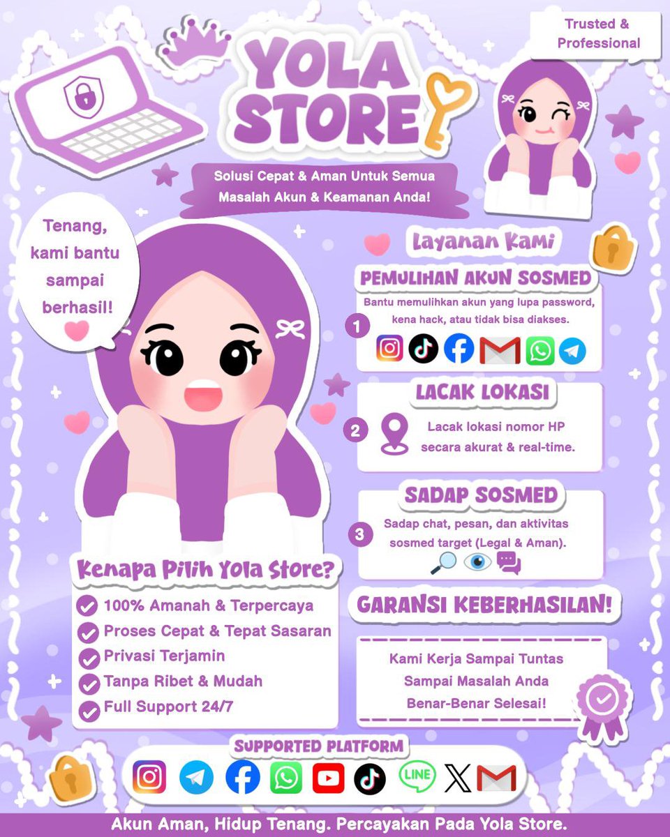 kjalcer's tweet photo. OPEN JASA PEMULIHAN AKUN &amp; HAPUS AKUN ALL SOSMED

Melayani:

• Balikin &amp; Pulihkan akun
• Hapus/Nonaktifkan Akun
• Hack All Akun
• Sadap Wa/All Sosmed
• Lacak Lokasi

Instagram,Tiktok,Gmail/Email,Facebook,Telegram,Twitter/X,Line,lainnya.
  
Order? WhatsApp di bio!
#zonauang https://t.co/Yqaztq7B8K