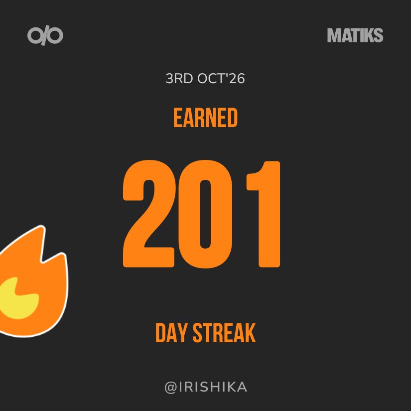 IrishikaT59284's tweet photo. wait… I actually completed 200 days on Matiks 😭

200 days of opening the app, doing the thing, and somehow not breaking the streak.

kinda proud of myself ngl 🫶🏻

@matiks_play can't wait for my hoodie.. 🩷 https://t.co/McltjYOq7a