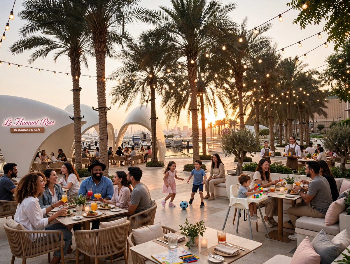 LeFlamantRoseDC's tweet photo. Saturday on the terrace. Soft Creek light, French–Persian plates, and a table that asks you to stay longer. Le Flamant Rose, Dubai Creek Harbour. WhatsApp +971 54 541 1497

#LeFlamantRose #DubaiCreekHarbour #DubaiEats https://t.co/zqyC2Mwq25