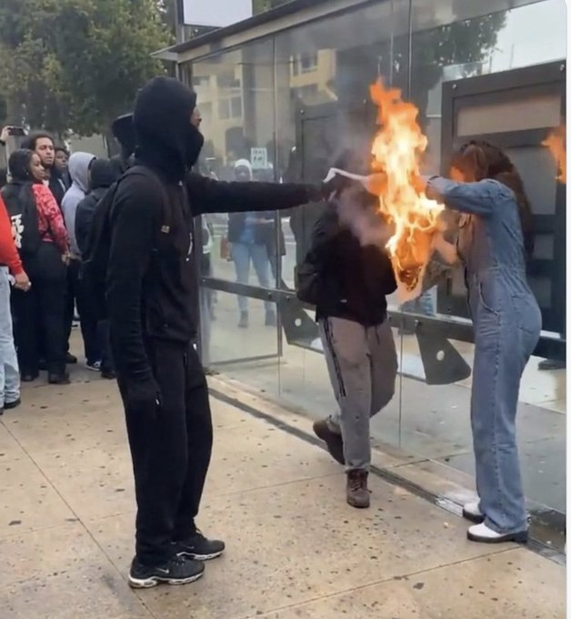 LeContempIateur's tweet photo. Il faut être complètement ravagé pour mettre volontairement le feu au visage d’une femme en pleine rue.

Regardez cette scène. Regardez-la vraiment.

Qu’est-ce qui peut se passer dans la tête d’un individu pour en arriver là ? À quel moment brûler le visage d’un être humain devient une possibilité ?

Et maintenant posez-vous la question qui dérange : combien d’individus capables d’une telle violence circulent aujourd’hui dans nos rues ?

Nous les croisons. Nos enfants les croisent. Tous les jours.

Le plus terrifiant c'est même plus seulement la violence. C’est la banalisation de la violence extrême chez certains jeunes.

De plus en plus de jeunes... 

Dans un pays normal ce petit bâtard doit être retrouvé et emprisonné à vie. 

On pourra inventer toutes les excuses sociologiques du monde, tenter de victimiser les agresseurs, cela ne changera rien aux images.

Une civilisation ne s’effondre pas le jour où la violence apparaît. Elle s’effondre lorsqu’elle apprend à vivre avec, jusqu’à s’éteindre avec elle, lentement, sans s’en rendre compte.

Ça suffit ! 

Alors oui, je le dis : il faut créer des camps de travaux forcés, comme à l’époque du bagne de Cayenne, pour que ce genre de déchets humains passent leur vie à travailler pour la France.

Que leur existence serve au moins à quelque chose…