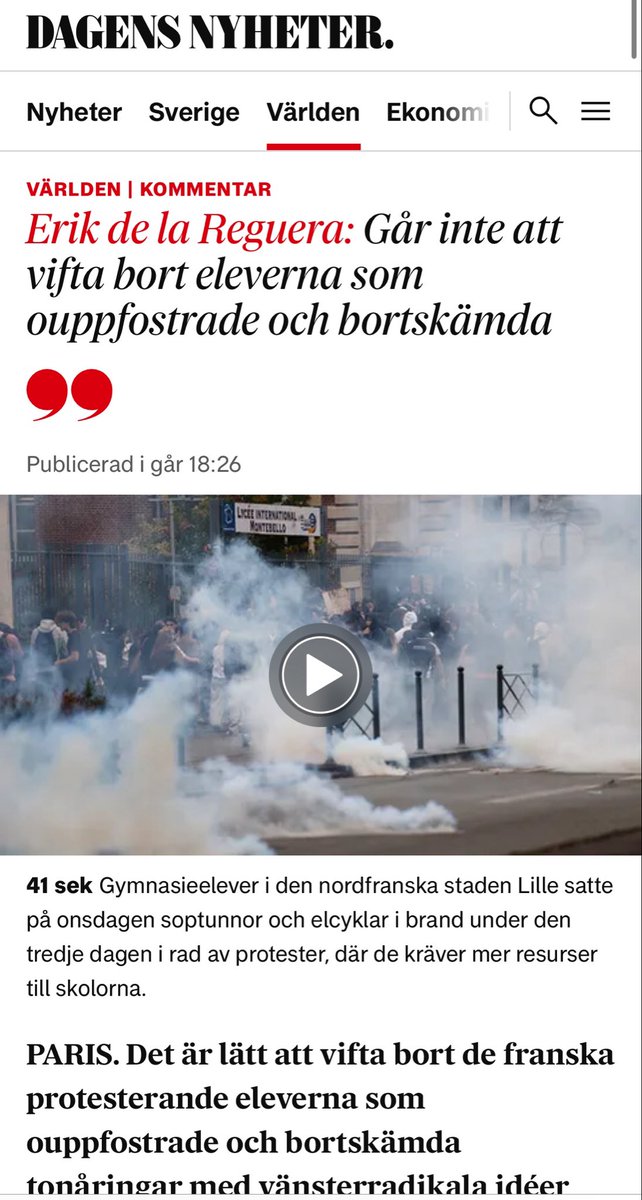 HerrHusis's tweet photo. DN rider självfallet ut till ligisternas försvar.

Glöm aldrig att om samma saker hade hänt i Sverige, och det var din mamma som fick eld sprutad i ansiktet eller blev nedslagen av invandrare, hade de också skrivit exakt samma relativiserande ledartexter.

Ingenting är så heligt för dessa människor som att få uppfattas som ”goda” av andra vänsterliberala tyckonomer.