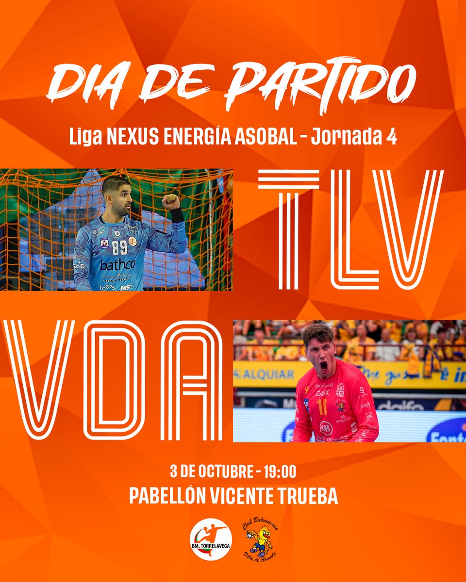 BMTorrelavega's tweet photo. ¡Hoy jugamos!
🏆 #MATCHDAY @ASOBAL J.4
🏟️ Vicente Trueba
⏰ 19:00
🟧 #TheOrangeSquad 
🟡 @bmvillaaranda 
💪 #TLVVDA #SincioDeNaranja
📺 #ASOBALTV https://t.co/fFsFp3m93W