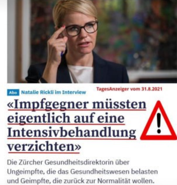 ChantalStadelm1's tweet photo. @AttilaDerKluge @SVPch @svpzh Burkhard wäre besser dann landen noch mehr via #Covidgesetzja auf die Intensivstation
Wann kommt die #Aufarbeitung dieses #Impfdesasters ?!
@RealWsiegrist
@WylerRuke
@Thomas_Binder
@mass_voll
@SHomburg
@SandroSubotic https://t.co/P9gi7UrSh9