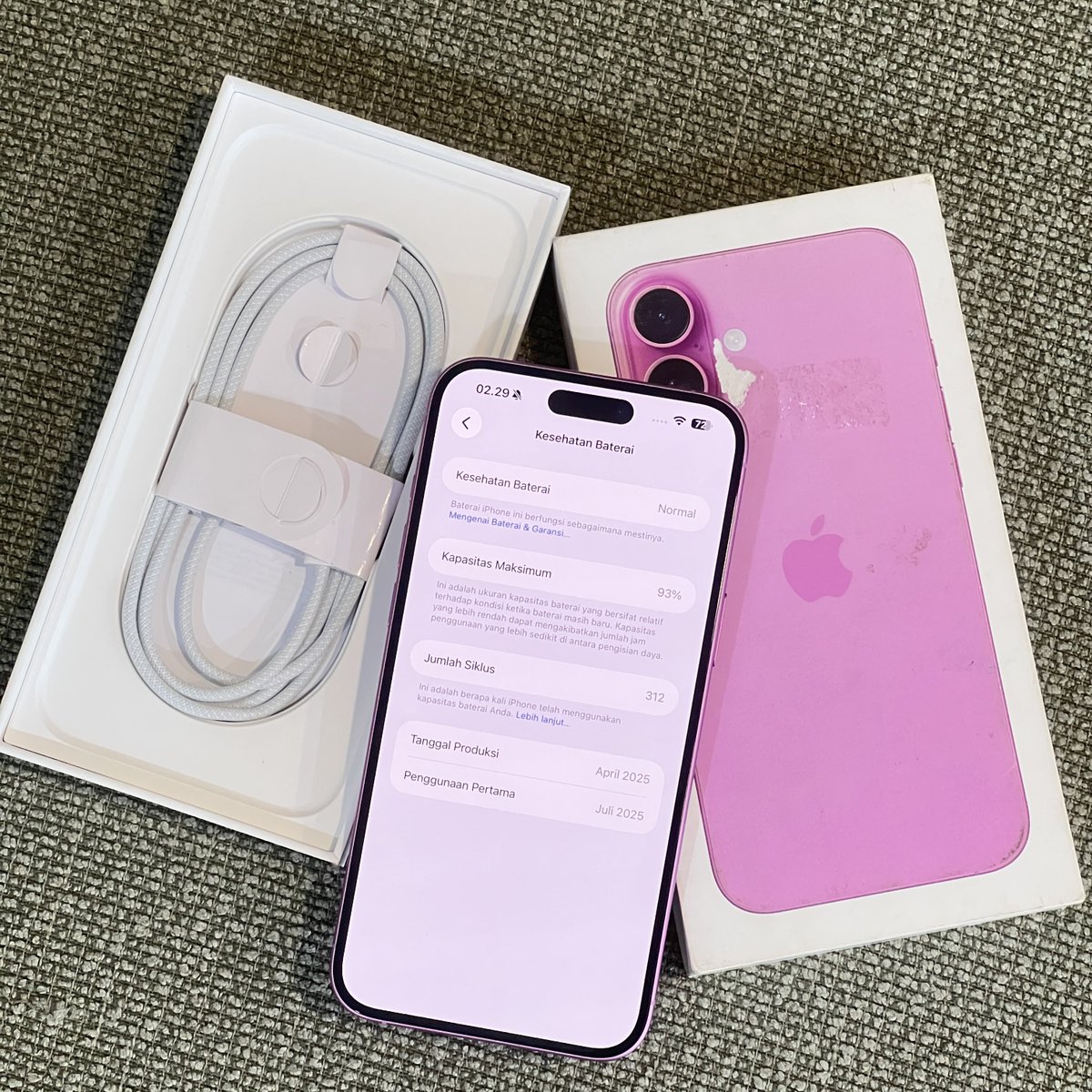 jodhafes's tweet photo. iPhone 16 Plus 128GB Pink
Ex iBox PA/A
BH 93% CC 312
Mulus like new no dent
Fungsi 100% normal no kendala
Fullset original
Harga 14,850
Lok Jogja / COD menyesuaikan
WA 0822-3336-4898
Atau inbox
#jualiphonejogja #wtsiphone #iphonesecondjogja https://t.co/2VF2dyM7J1