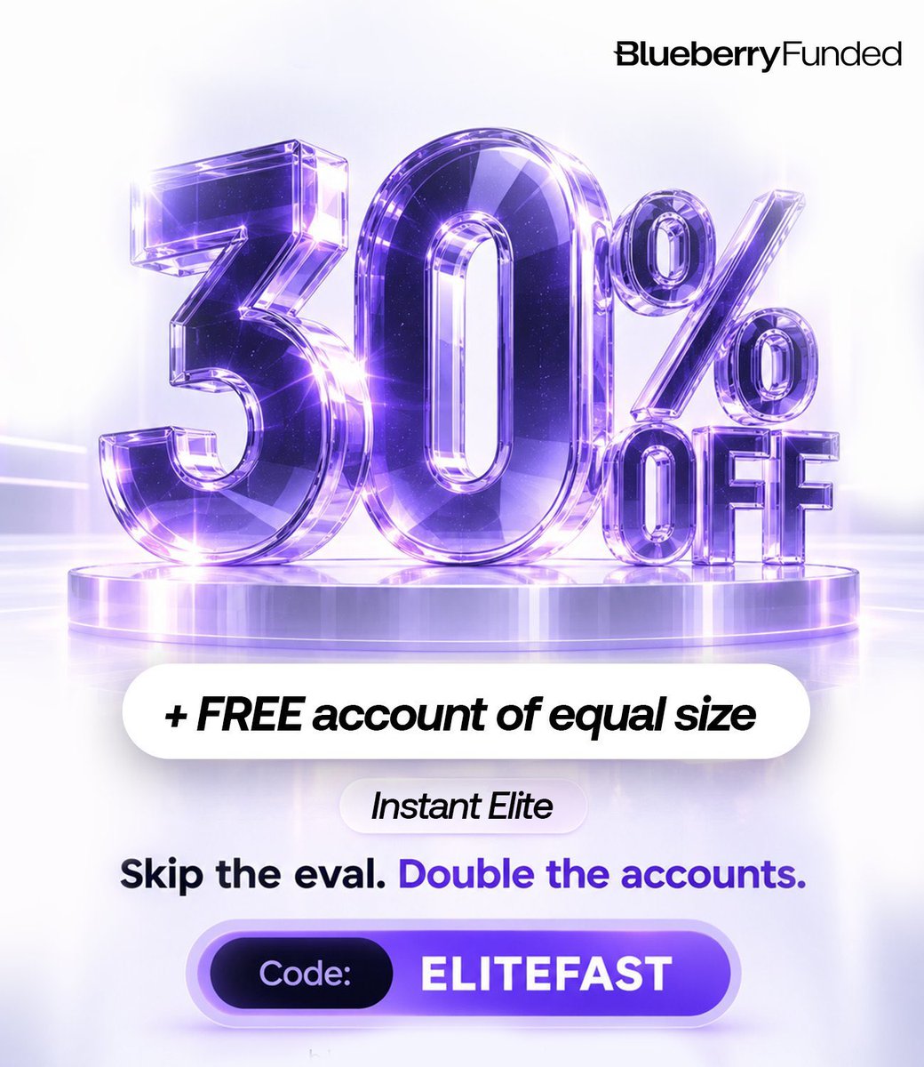 khaleepsonfx's tweet photo. New website celebration 🎉

You buy one account.

You get two.

That's it. That's the deal.

35% off Prime 2-Step + a free second account → PRIMEBG

30% off Instant Elite + a free second account → ELITEFAST

No eval on Instant Elite. Straight to funded.

Two accounts. One price. Limited time

Start here: https://t.co/bhp9KXD2OL