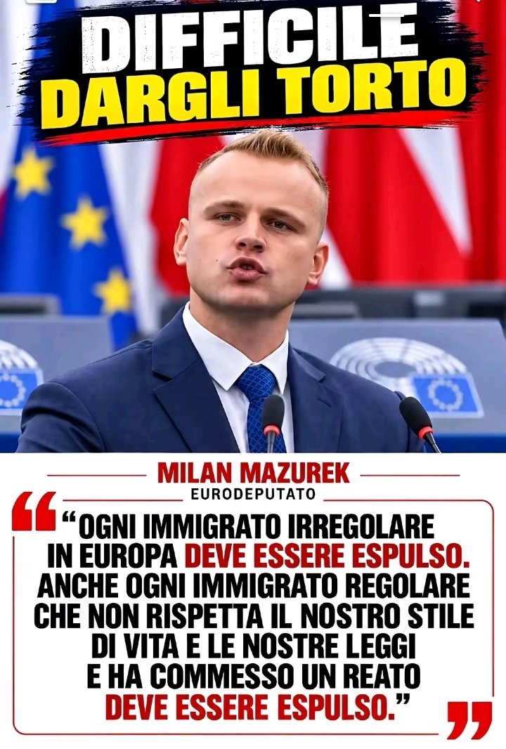 frapi141619's tweet photo. Mazurek (ESN): "Chi non rispetta le nostre leggi va espulso dall'Europa"
Irregolari e regolari https://t.co/7JZDDaBDLw