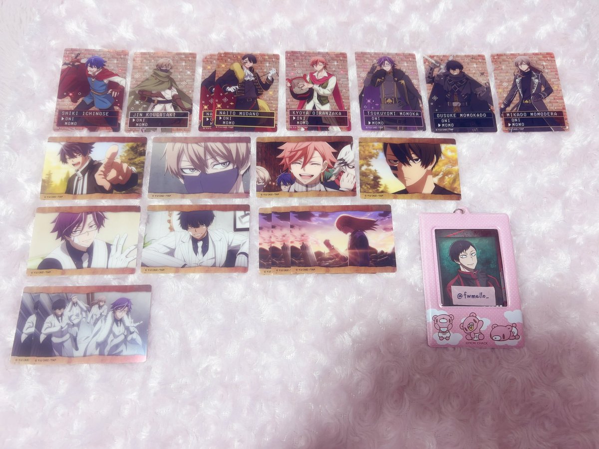 fwmello_'s tweet photo. 【交換・譲渡】
桃源暗鬼 RPG 冒険譚 アニメイト オーロラアートコレクション

求┊︎並木度(場面写＞立ち絵)＞定価+送料

譲┊︎画像参照
(無陀野、花魁坂は交換のみ)

・郵送交換希望
・検索からでもお気軽にお声掛けください♩ https://t.co/YtJJcugrO5