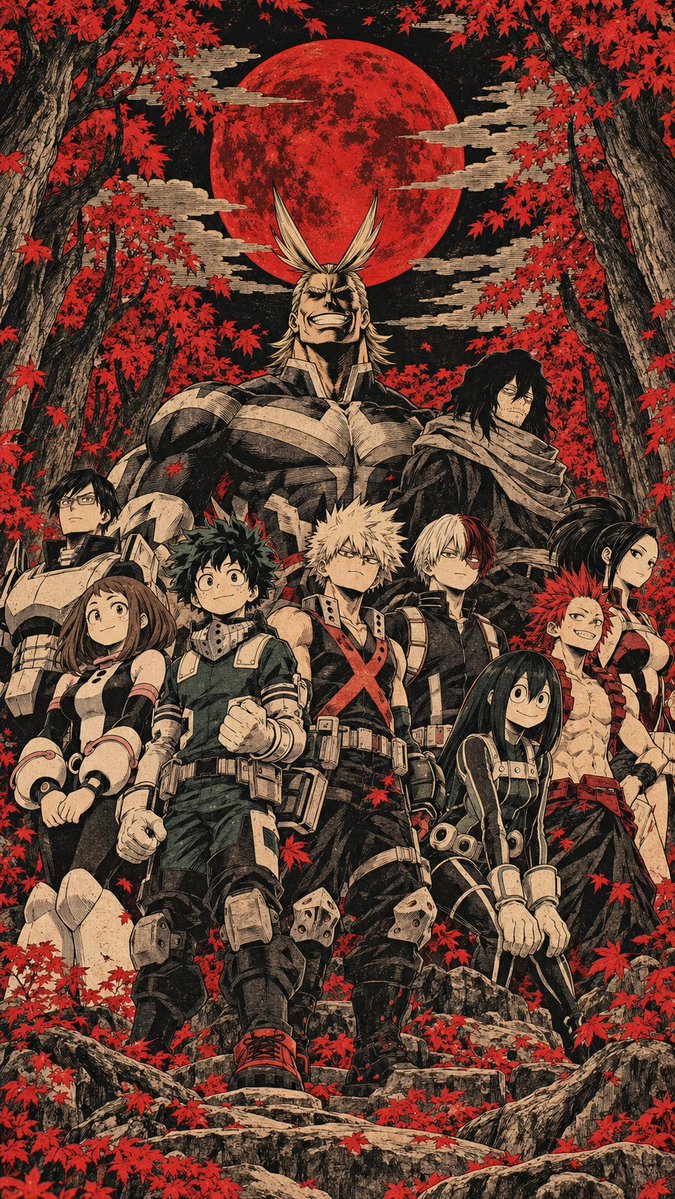 GuruWallpaper1's tweet photo. Legends aren’t born beneath the light—they rise together through the darkness. 🌑🍁

PLUS ULTRA. https://t.co/38H4R41p82