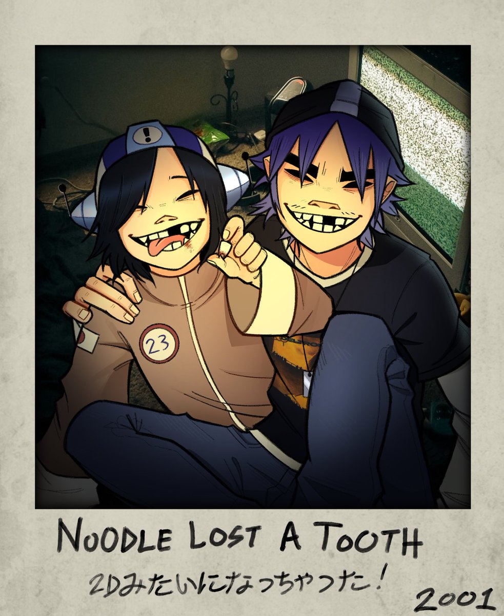 doyathingg_'s tweet photo. Now they are twins!! Matching teeth
#Gorillaz #2D #Noodle https://t.co/jHCGEY0ehC