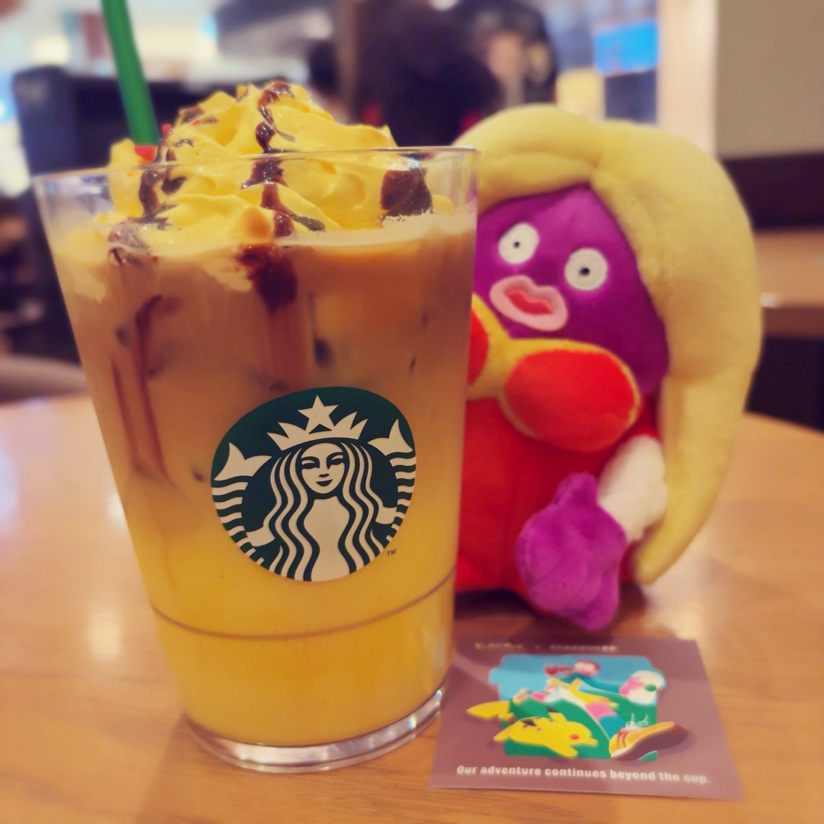 tsukitotenbin's tweet photo. ピカチュウハニークリームラテ
ゲットだぜ！！！！！

（じゅらる！！！！） https://t.co/ymigHRJoXJ