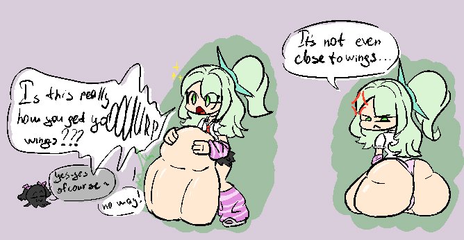 AODMUNCHIES's tweet photo. 💚 
H..hey it's not my fault.. 💢 
Auntie Sazuka kept teasing me with her body!! I couldn't help it..

*Little Sunna has recently met @LonelyMilfKaoru and got a little TOO attached! She's been thoroughly digested and humped down into her intestines~!* https://t.co/bCfMGjbeah