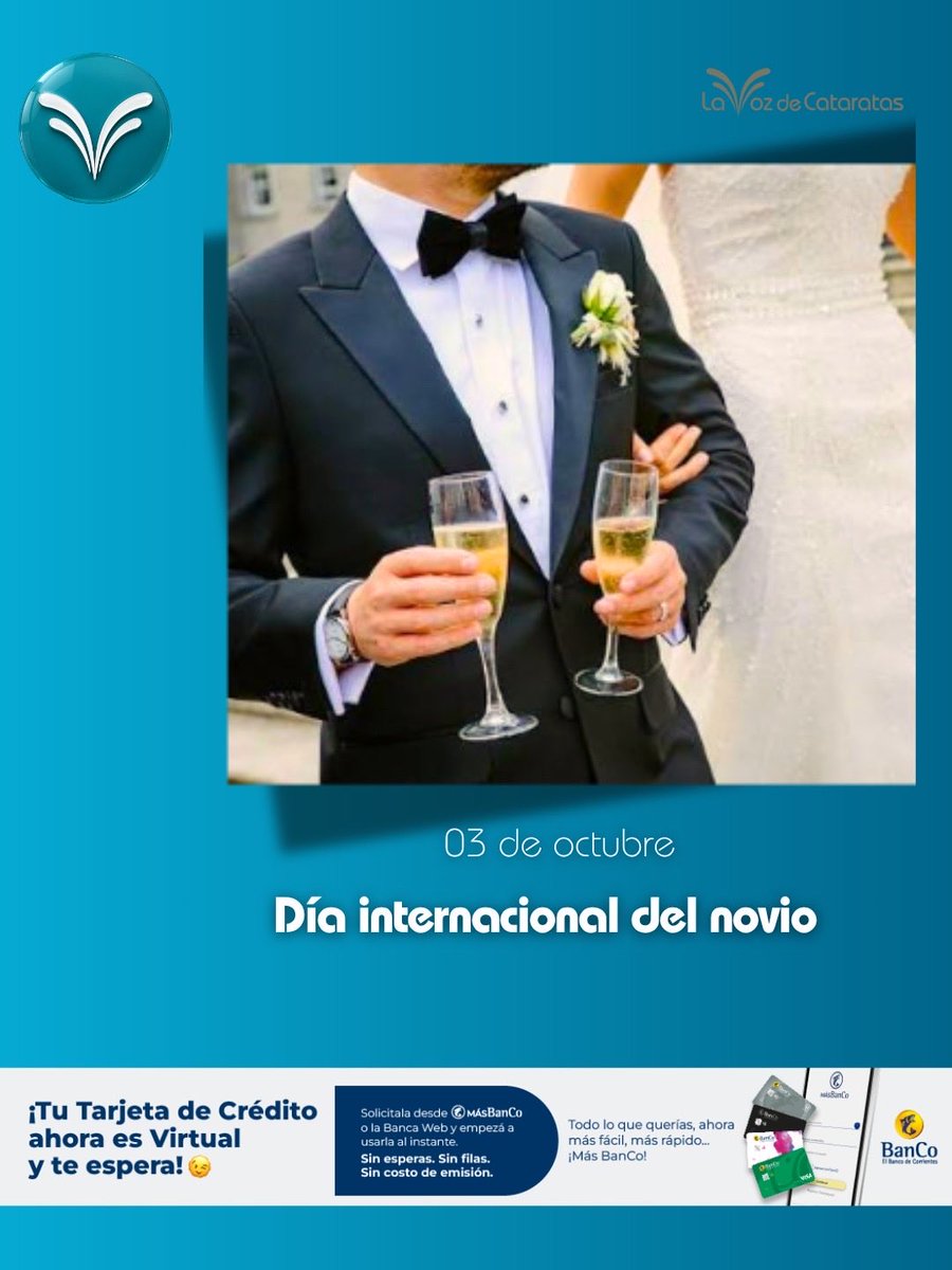 Lavozdecatarata's tweet photo. 🔵Efemérides 3 de octubre - LaVozDeCataratas    

🔵 3 de octubre – Día del Odontólogo

🔵 3 de octubre – Día del Novio

🔵 3 de octubre – Día Mundial de Hacer Tarjetas
#efemerides #lavozdecataratas https://t.co/8y29uCV93e