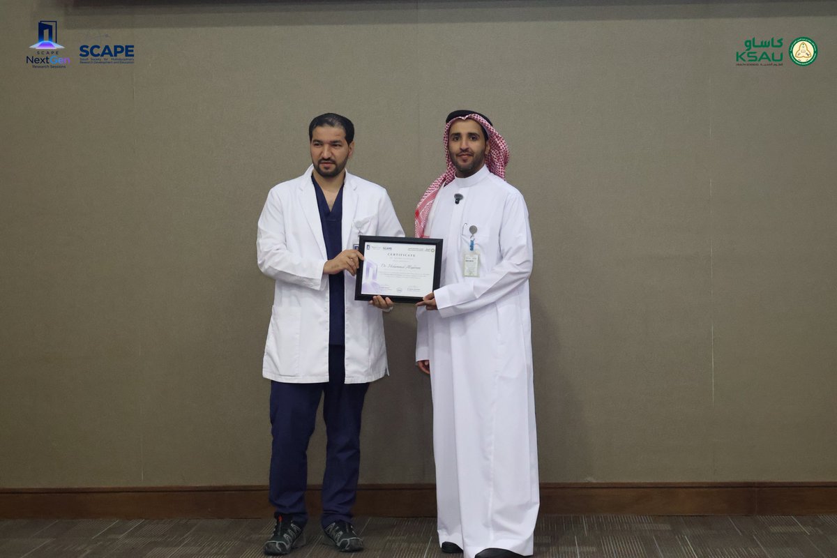 Scape_Society's tweet photo. Thank you, Dr. Mohammed Alzahrani @alzahranim019 , for a valuable lecture at #SCAPE NextGen Research Sessions on analyzing and interpreting research results, from statistical vs. clinical significance to recognizing bias
#NextGen
#Awareness_Community_Service_Track https://t.co/Zw4cI0Aph0