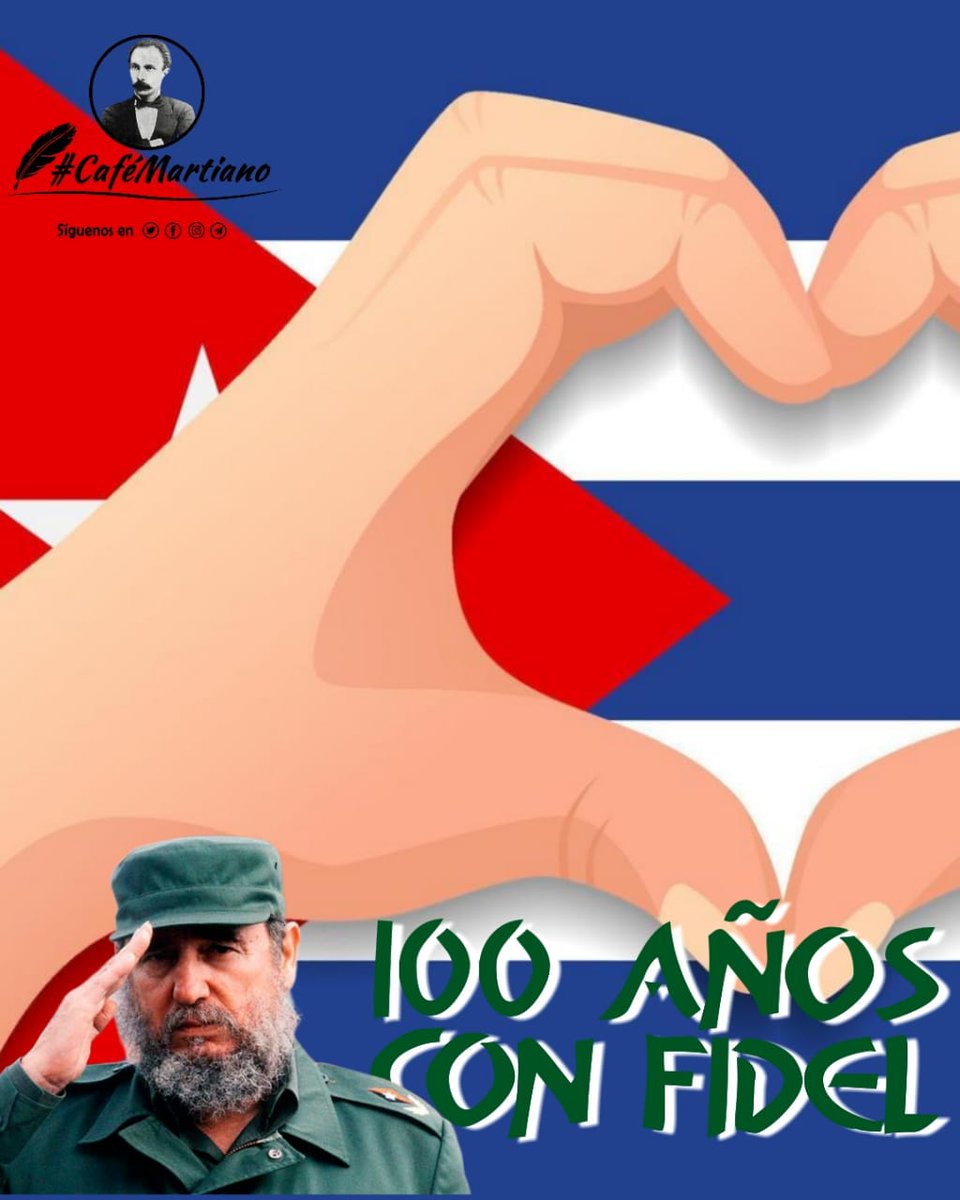 cafemartiano's tweet photo. Buenos días 🇨🇺 #CaféMartiano
✍️ “(…) Si de algo serví antes de ahora, ya no me acuerdo: lo que quiero es servir más.
#Fidel: “Tengan la seguridad de que, por mi parte, no dejo de darle un impulso a todo lo que considero que sea útil al país". 
#100AñosConFidel https://t.co/nYqXkqEF5H