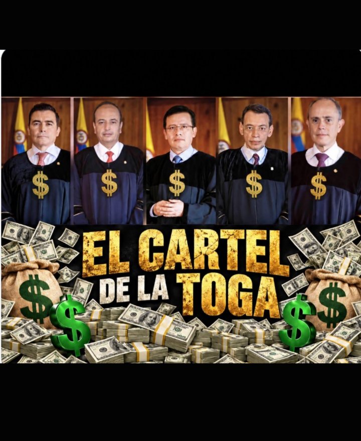 FuerzaPatriotra's tweet photo. @AdrianaVeterin Pues Adri , le dieron plática al juez  , en COL el cartel de la  toga existe , si miramos los extractos y patrimonio de los MAFIStrados que "Dan" sentencias encontrarán que después de las "sentencias" son más MILLONARIOS , por eso la CORRUPCION trabaja en Paz en COL https://t.co/CcIAwQljIx
