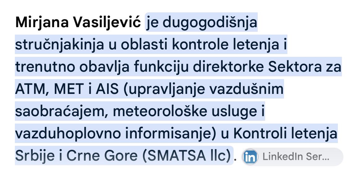 MilanRasinski's tweet photo. @MdmMargott @mioidrag Majka joj nije bila stjuardesa. Radila je u kontroli leta. https://t.co/env7NABftV