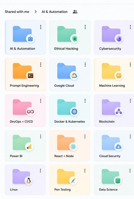 DAIEvolutionHub's tweet photo. All Paid Courses (Free for First 4500 People)

 𝗣𝗮𝗶𝗱 𝗖𝗼𝘂𝗿𝘀𝗲 𝗙𝗥𝗘𝗘 (PART - 1)
 1. Artificial Intelligence
 2. Machine Learning
 3. Prompt Engineering
 4. Claude,Chatgpt,Grok
5. Data Analytics
6. AWS Certified
 7. Data Science
8. BIG DATA
9. Python
 10. Ethical Hacking

(72 Hours only )

Like + RT + comment ' Send '

Must Follow me so I can DM you.