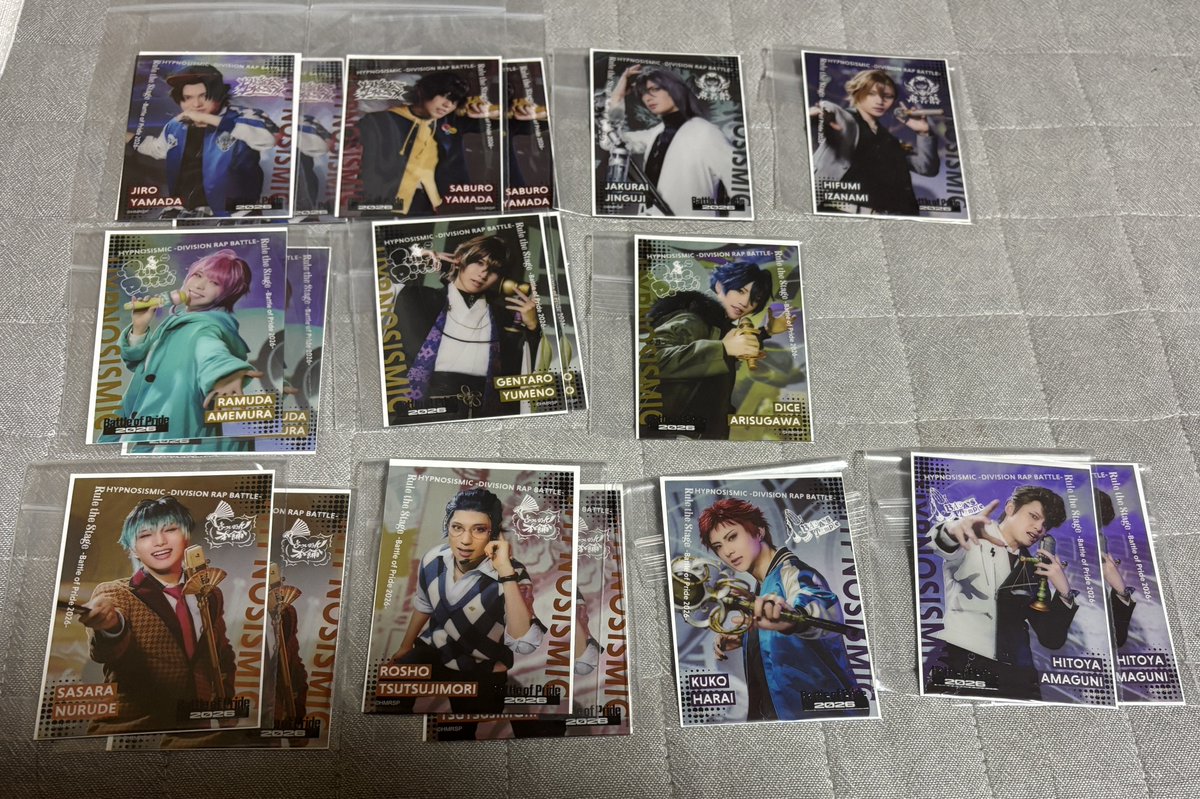 hetarou_uta's tweet photo. 【交換希望】
ヒプステ　BoP 2026
クリアカード　クリカ

��:二��2、三郎2、寂雷、一二三、乱数2、幻太郎2、帝統、簓2、盧笙2、空却、獄2

求:十四×1(最優先)、左馬刻

10/4ぴあアリーナ現地交換優先、その後郵送にての交換希望です
検索からでもお気軽にお声掛けください。
よろしくお願いいたします https://t.co/xNpjzrA6Vn
