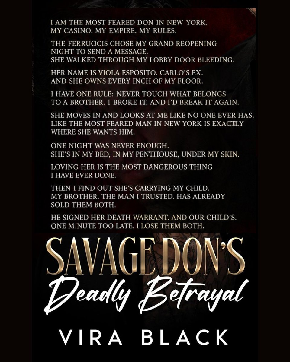 Darkromanceara's tweet photo. ⭐⭐⭐⭐
#Savage Don's Deadly Betrayal
Empire of Savages #5
@authorvirablack
Vira and I go way back, and I love her books. ❤️ This one felt meticulous and calculated... every step. His brother using his own ex against him to bring him down... that is the worst kind of betrayal. https://t.co/pUuQ3hwCTh