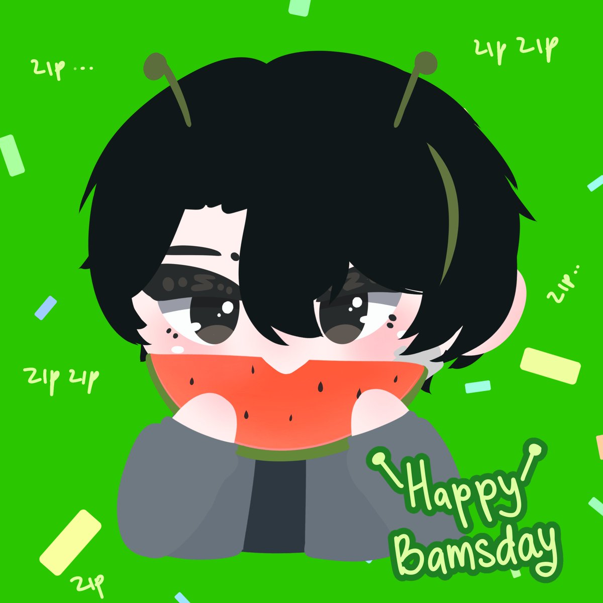 duckypeboy's tweet photo. Happy birthday kak bam💚 zipzip https://t.co/4myMzJFFUM