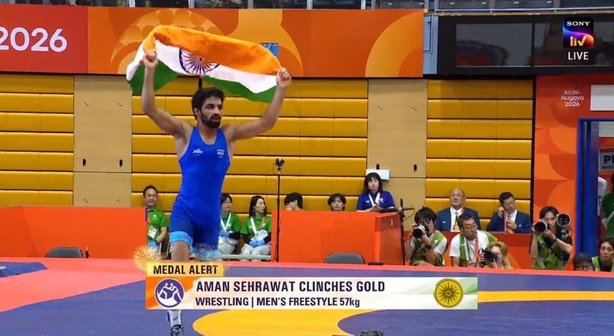 mufaddal_vohra's tweet photo. AMAN SEHRAWAT THE GOLD MEDALIST FOR INDIA. 🇮🇳 🏅 https://t.co/l57uD3oMMV