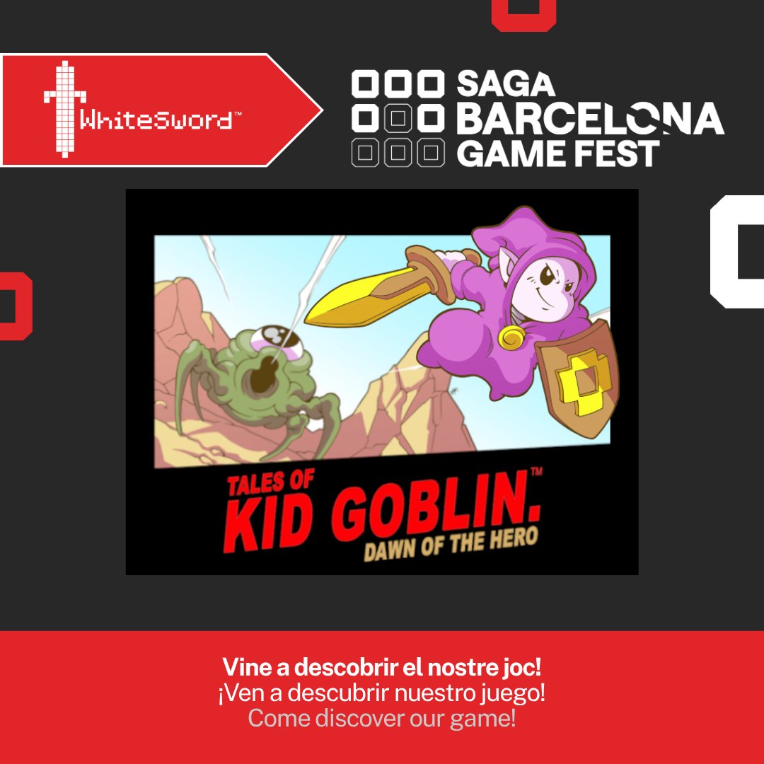 WhiteSwordGames's tweet photo. Os invitamos a pasaros por nuestro stand en el @SAGABCNGameFest 
Podréis probar una demo con varios puzles y algo de mundo abierto. Nos ayudaríais mucho a pulir más el juego.
Y puede que haya alguna sorpresa que no podemos revelar.
#PuzzleGame #AdventureGame #IndieGame #KidGoblin https://t.co/e5L2Wmy0o9