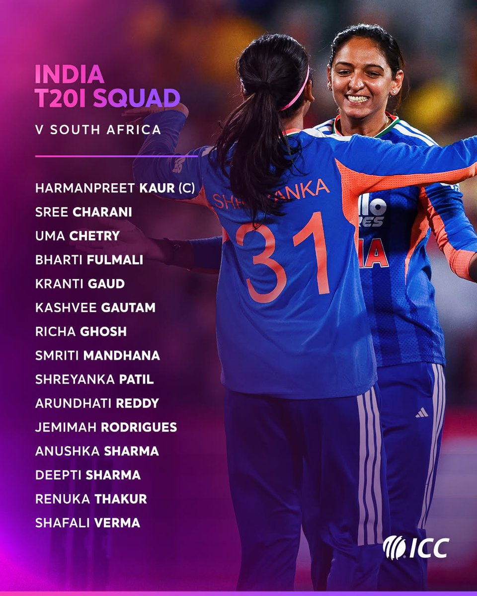 bailey_nat82841's tweet photo. Following a historic T20I series victory in Australia, the Indian squad undergoes changes for the South Africa tour as the Women’s T20 World Cup approaches. 🏆 https://t.co/eCvGJvizyz