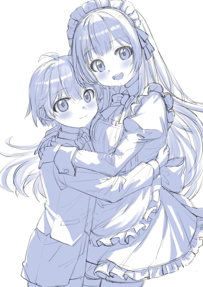 hitori529640's tweet photo. 絵の練習。おねショタ。おねおと https://t.co/664pdE19Kr