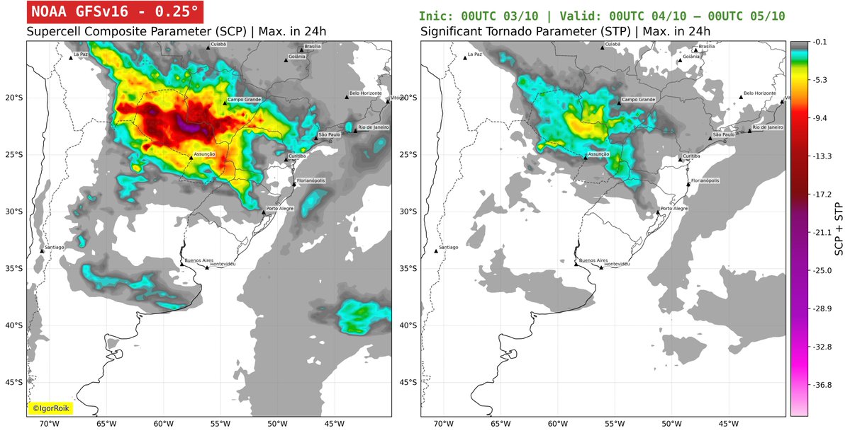 Igor__Roik's tweet photo. As condições de severidade voltam neste sábado em áreas do sul, sudeste e centro-oeste do Brasil, além de setores da Argentina e Paraguai.
Risco elevado pra tempestades com granizo, raios e ventos intensos. https://t.co/bhLjng32lw