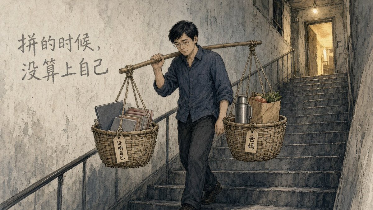 Markmnhe's tweet photo. 昨天跟我妈聊天，她说起以前医院的一个同事。

男的，牙医，比我大两三岁。当年在单位不受重视，干脆自己出来开牙科诊所，一家做成几家连锁。我妈说起他，用了一句老话：树挪死，人挪活。

前几天，他跟人吃完饭，骑电动车回家，路上摔了一跤，人就没了。

我半天没接上话。

吃饭、骑车、回家，每一件都是我自己天天在干的事。

更堵的是，他是挪成了的那一个。按我们这代人的剧本，后半段应该越过越好。结果剧本在一个最普通的晚上，断了。

以前听说谁走了，多半是七八十岁的老人，心里有准备。

这两年不一样。三月，张雪峰，41 岁。上周，刘欢，63 岁。再加上我妈嘴里那两个同事。

我没有数据能证明中年人更容易出事，也不想拿几个例子吓谁。我只知道，身边这份名单上的年纪，在往我这边靠。

到了这个年纪，身体确实在往下走。熬一个夜缓两天，半夜会醒，爬两层楼会喘。

问题不在身体变了，在于人没跟着变。

夜照熬，酒照喝，事照扛。年轻时摔一跤手一撑就起来，现在手还没撑出去，人已经着地了。可骑车、下楼梯，还是按年轻时的速度和胆子来。

身体在降级，用法没降级。这中间的差，平时看不出来，出事的时候一次性还。

心里也一样。

混得还行的，摸到天花板，要不停证明自己没过时，AI 来了以后每两个月就得重新证明一次。没混出来的，回头一事无成，往前也就这样了。

两头都要面对的，是父母慢慢远去。轮到你当别人的依靠，自己却没了港湾。

"人挪活"管的是你往哪儿走，不管你路上会不会摔。

挪成了，不等于扛得住。

我不是医生，就说几件自己这两天在想的小事：

骑电动车戴头盔，喝了酒别骑。
体检心脏和血压那几项异常了，就去看，别等。
胸闷、心慌别硬扛，别觉得睡一觉就好。
觉要睡够。这条我自己最做不到，写在这儿算立个字据。
心里有事，找个人说出来。中年男人最大的毛病是什么都憋着，憋到身体替你说话。

以前听人说"中年保命"，觉得是句玩笑。

现在不觉得了。

你身边，有没有这样突然走掉的同龄人？